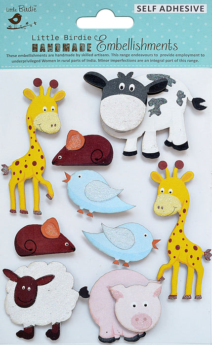 Little Birdie Handmade 3D Embellishments 14/Pkg-Bunnies