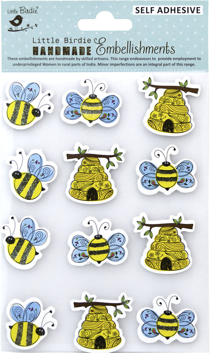 Bee Themed Embellishment Stickers from Little Birdie