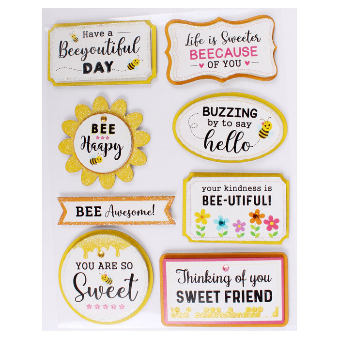 Bee Themed Embellishment Stickers from Little Birdie