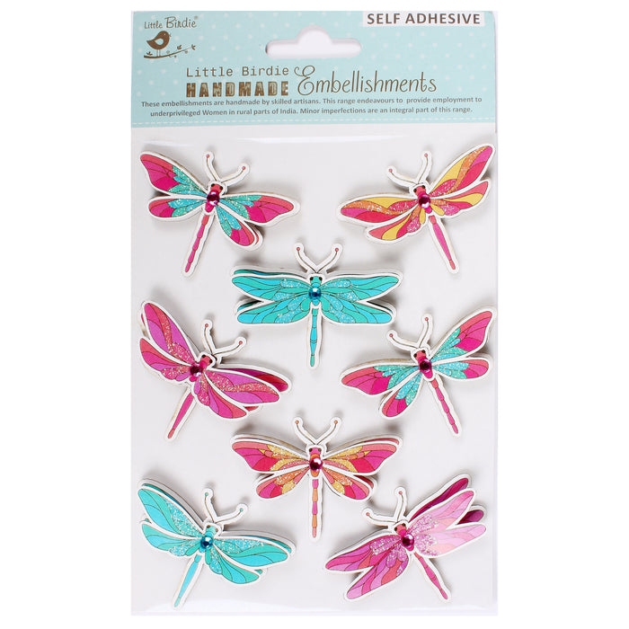 Glitter Embellishments 8/Pkg Dreamy Dragonfly