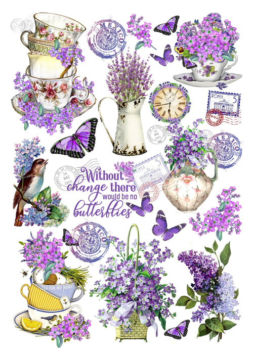 Deco Transfer Sheet A4 1 Sheet Lavender Blossoms