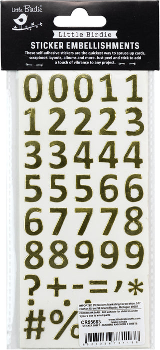 Metallic Gold Foil Sticker Sheets from Little Birdie