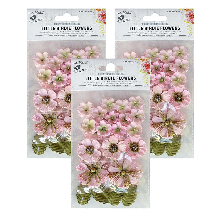 Pack of 3 - Renae Paper Flower 27/Pkg-Pearl Pink