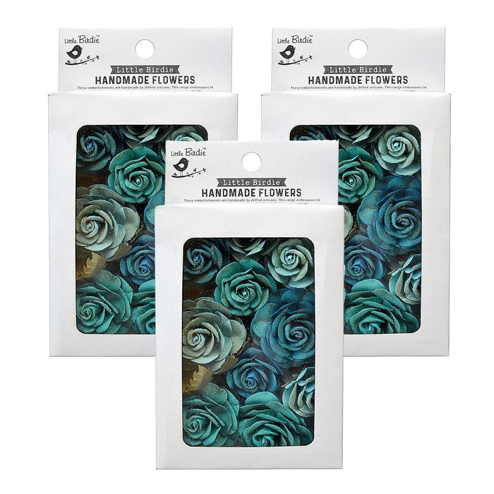 Pack of 3 - Whitney Paper Flowers 14/Pkg-Aqua Medley