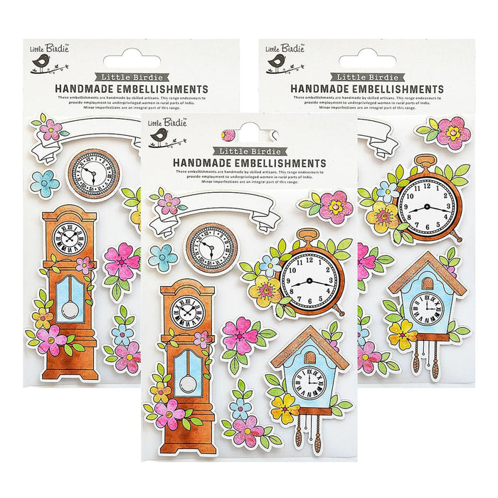 Pack of 3 - Sticker Embellishment 9/Pkg-Floral Hours