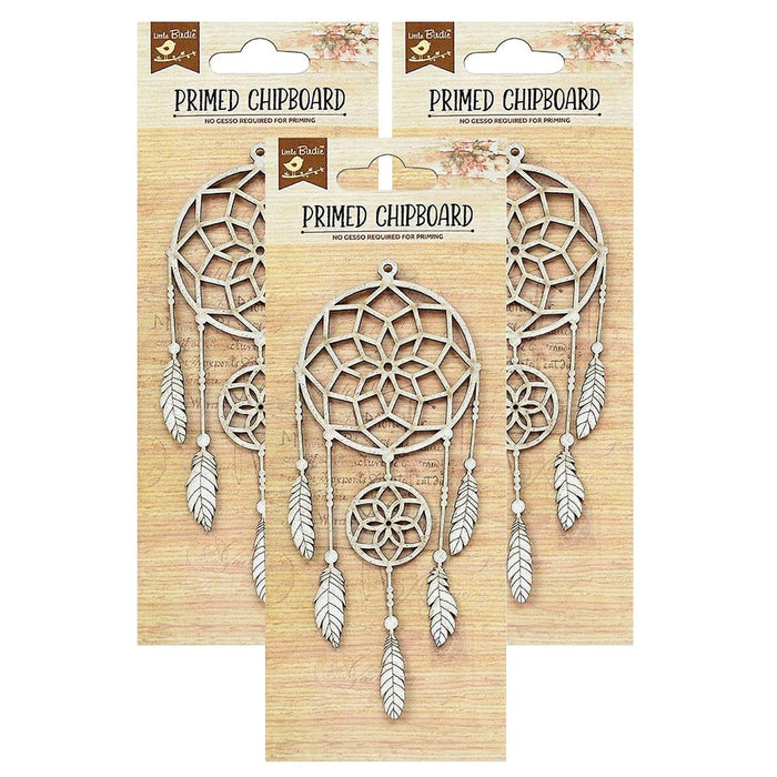 Pack of 3 - Laser Cut Primed Chipboard 1/Pkg-Dream Catcher