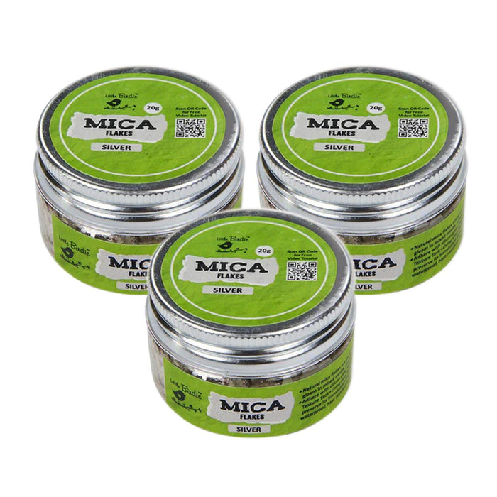 Pack of 3 - Mica Flakes 20g-Silver