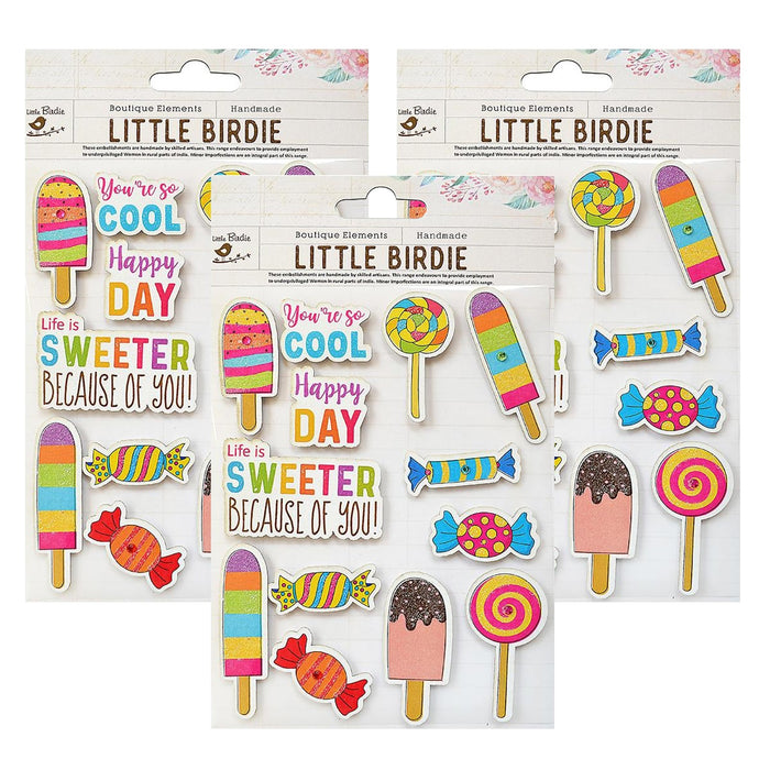 Pack of 3 - Sticker Embellishment 13/Pkg-Sweet Treats Candy