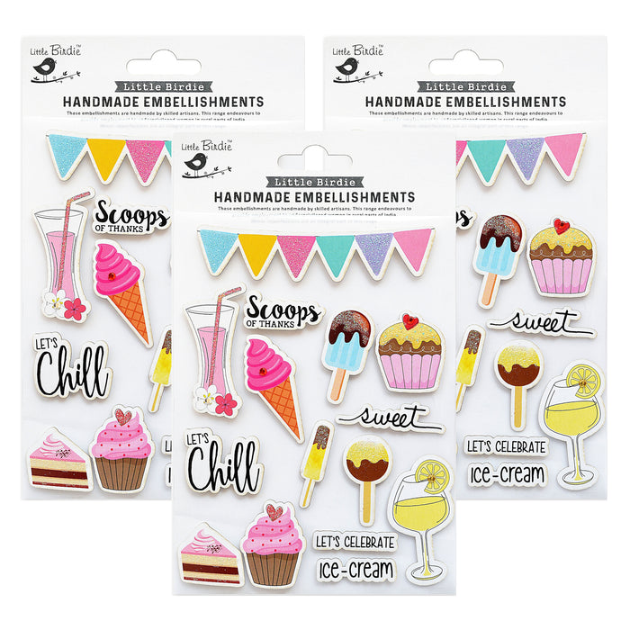 Pack of 3 - Sticker Embellishment 15/Pkg-Sweet Celebration
