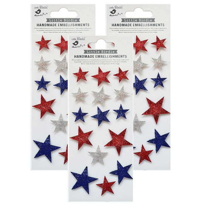 Pack of 3 - Independence Day Sticker 15/Pkg-Shining Stars