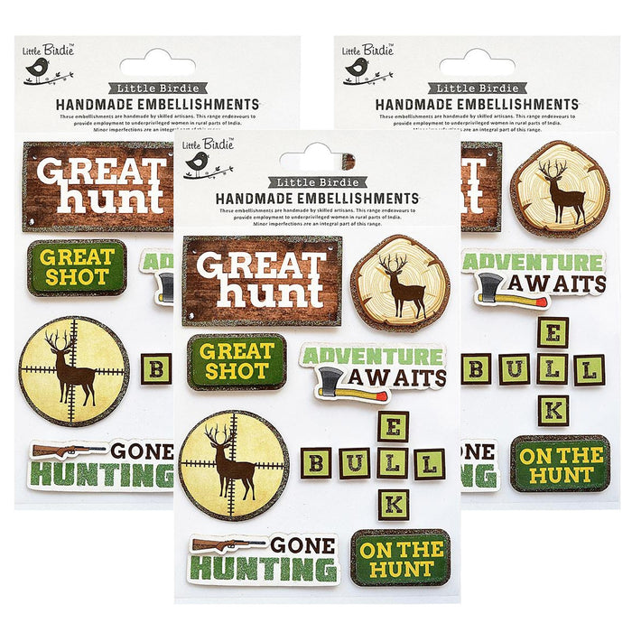 Pack of 3 - Hunting Adventure Sticker  13/Pkg-Hunting Adventure