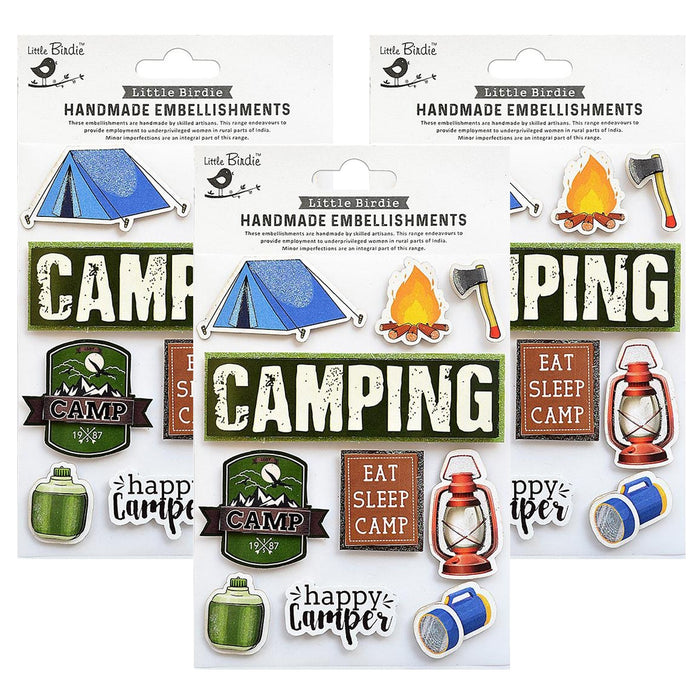 Pack of 3 - Happy Camping Sticker Sticker 10/Pkg-Happy Camping