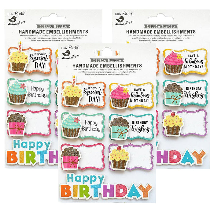 Pack of 3 - Happy Birthday Sticker 7/Pkg-Happy Birthday