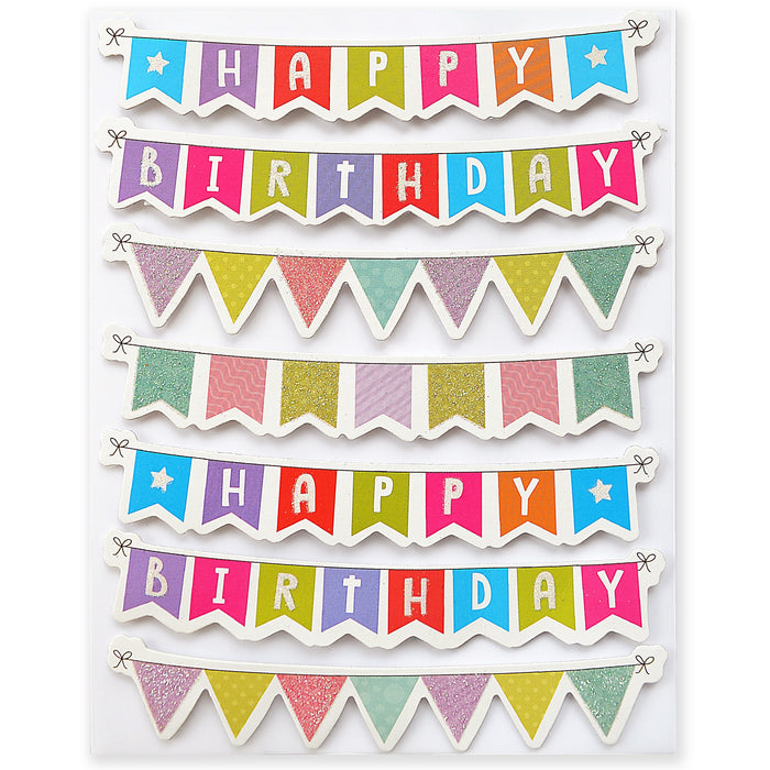 Pack of 3 - Happy Birthday Banners 7/Pkg-Happy Birthday Banners