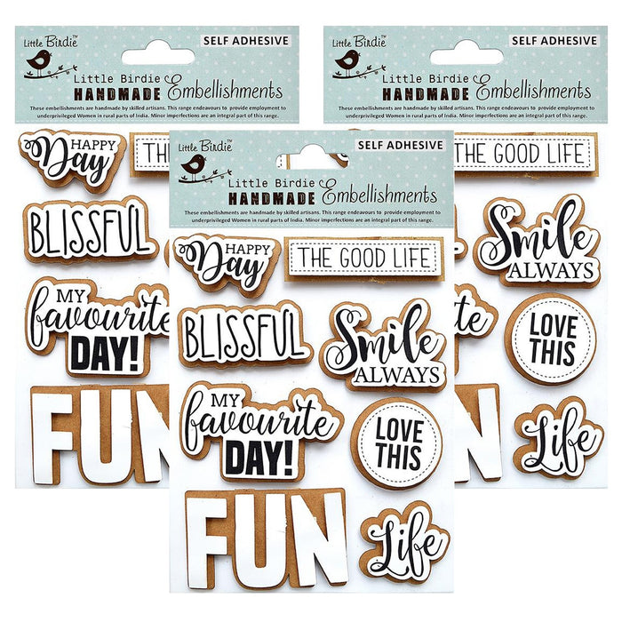 Pack of 3 - Sticker Embellishment 8/Pkg-Fun Life