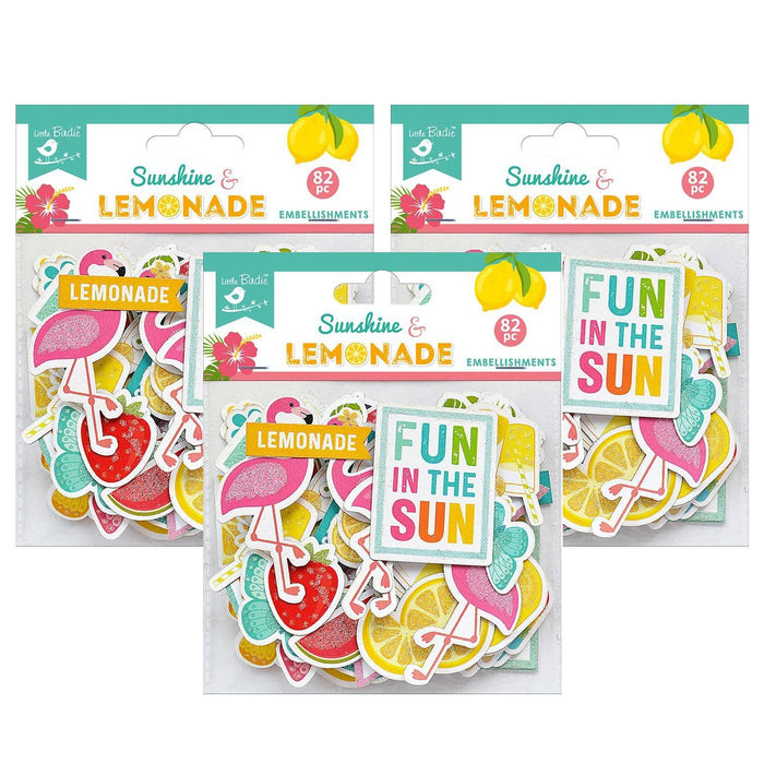 Pack of 3 - Ephemera Embellishment 82/Pkg-Sunshine & Lemonade