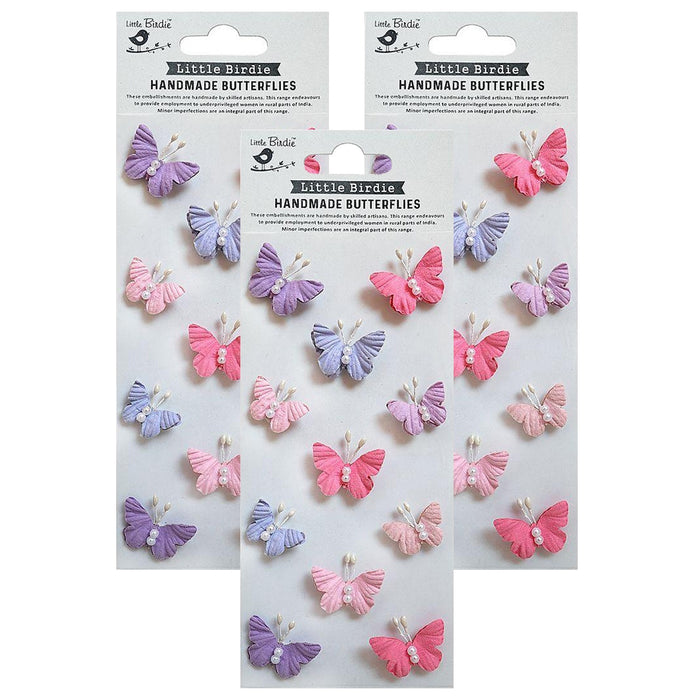 Pack of 3 - Pearl Sticker Embellishment 11/Pkg-Butterflies Fairy Sparkle