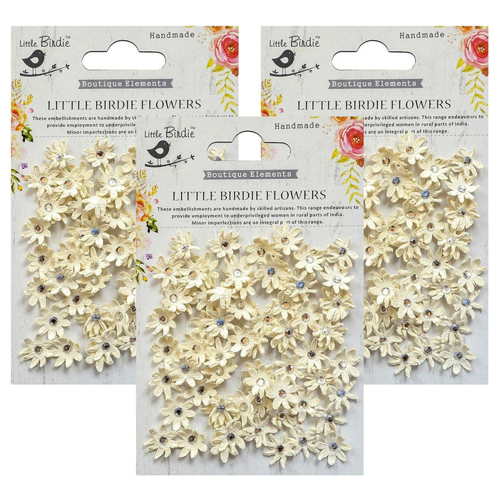 Pack of 3 - Micro Jeweled Florettes 60/Pkg-Moon Light