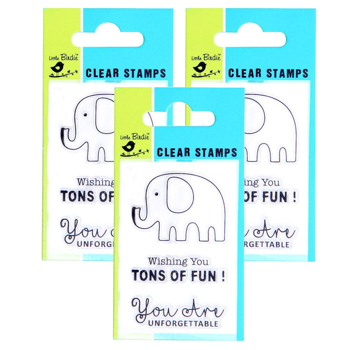 Pack of 3 - Clear Stamps 3/Pkg-Tons Of Fun
