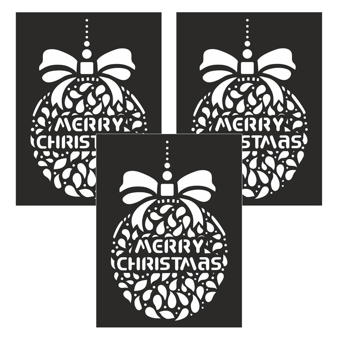 Pack of 3 - Stencil 18.5 X 24.5cm 1/Pkg-Christmas Bauble