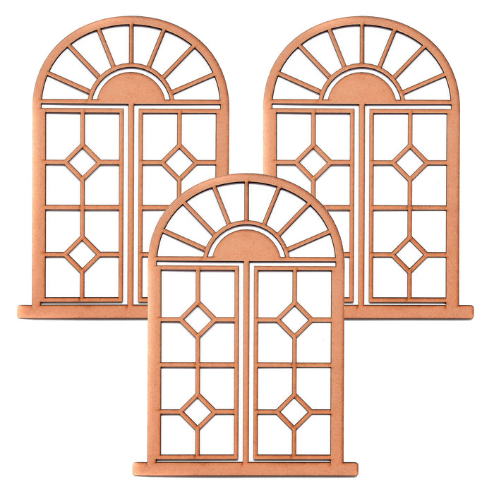 Pack of 3 - MDF Arch Window 6"X8"-6"X8"