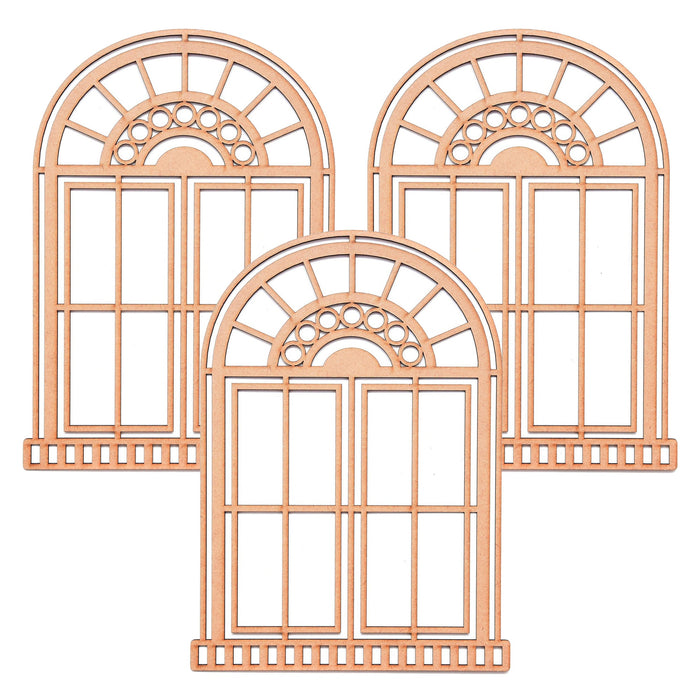 Pack of 3 - MDF Arch Window 6"X8"-6"X8"