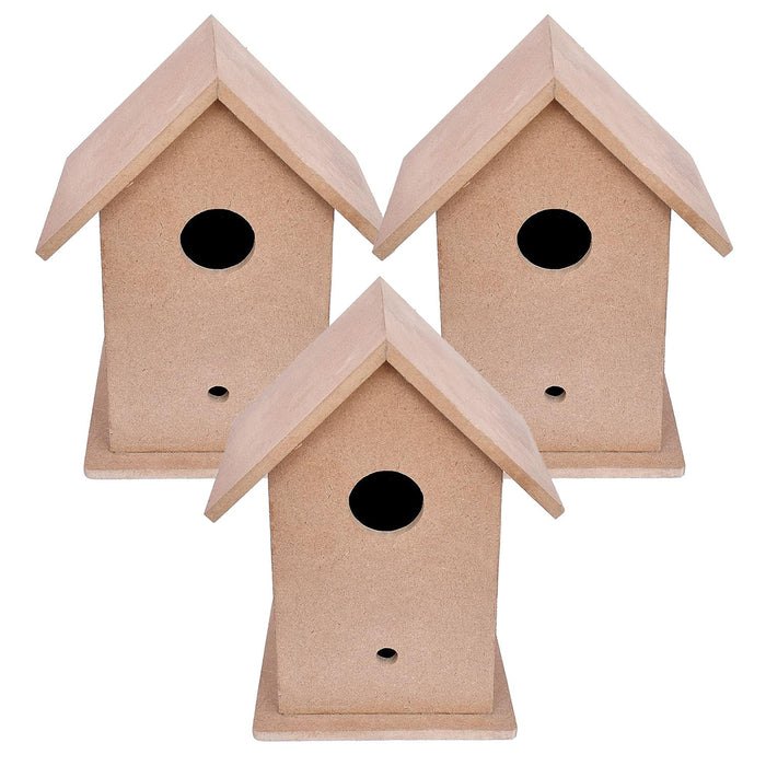 Pack of 3 - MDF Base Bird House 5.5"X7"-Bird House