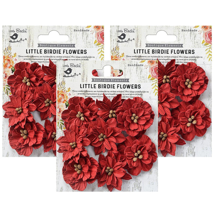 Pack of 3 - Serenade Paper Flowers 8/Pkg-Cherry