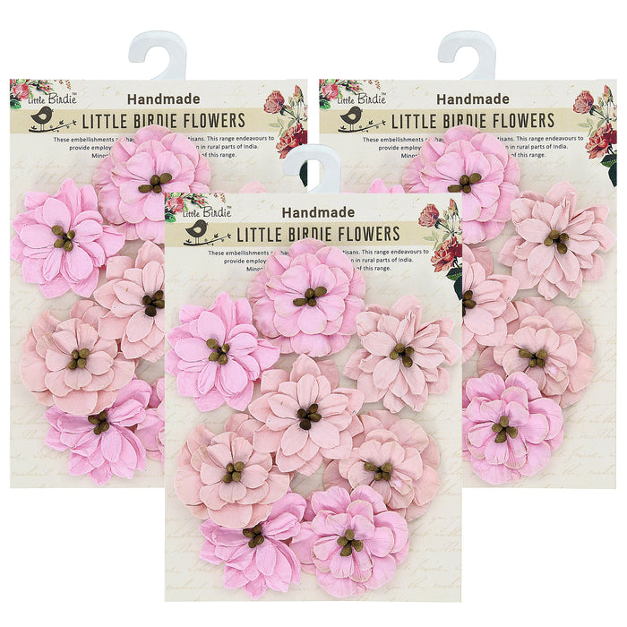 Pack of 3 - Serenade Paper Flowers 8/Pkg-Blush