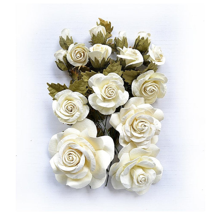 Pack of 3 - Rosalind Paper Flowers 21/Pkg-Shabby Chic