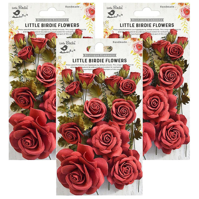 Pack of 3 - Rosalind Paper Flowers 21/Pkg-Rosalind Sangria