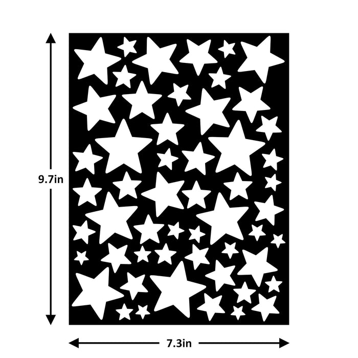 Pack of 3 - Reusable Stencil 7.3"X9.7"-Stars