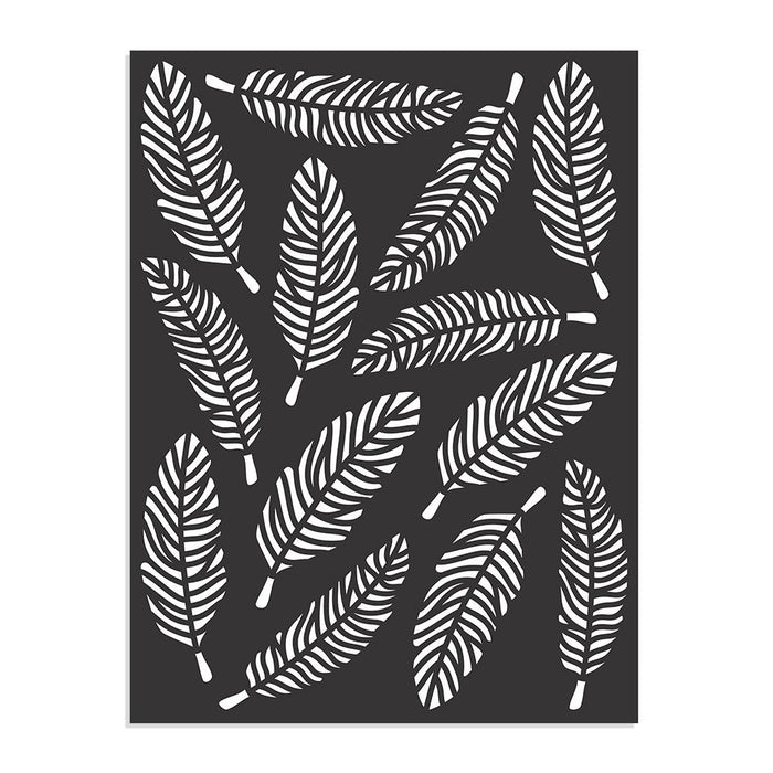 Pack of 3 - Reusable Stencil 7.3"X9.7"-Feathers
