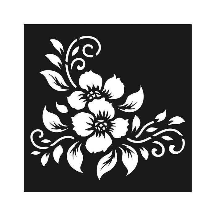 Pack of 3 - Reusable Stencil 4"X4"-Artful Flowers