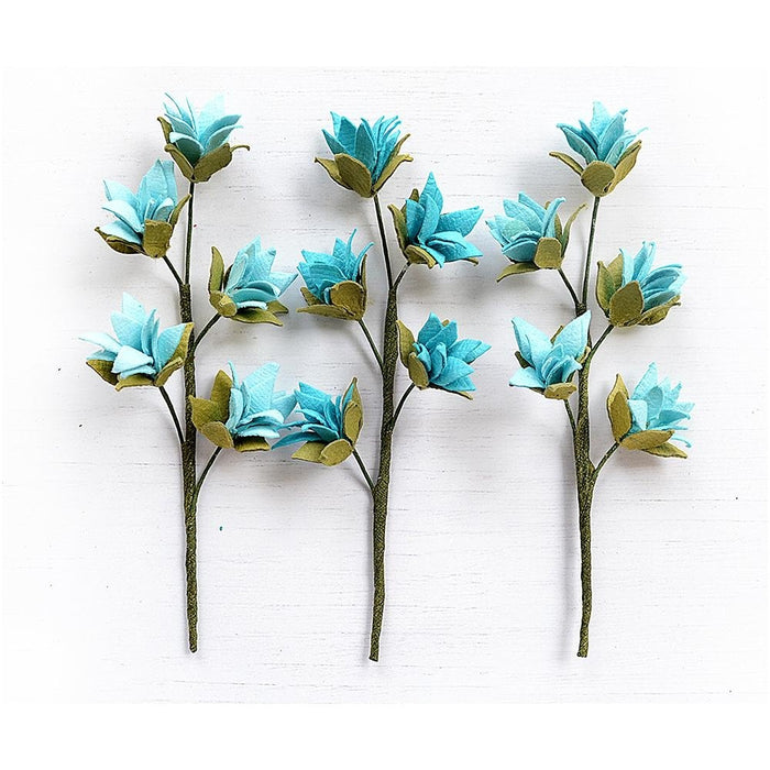Pack of 3 - Queenie Paper Flower Stems 3/Pkg-Song Of The Sea