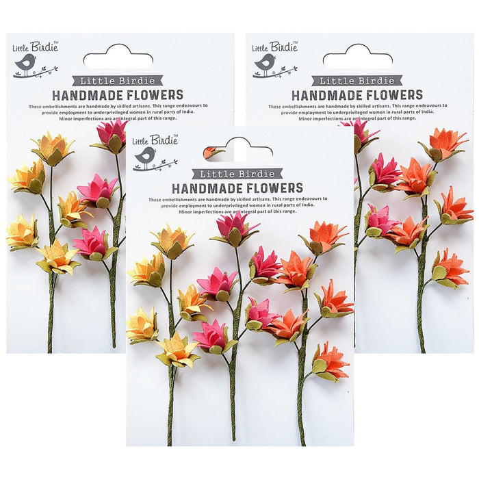 Pack of 3 - Queenie Paper Flower Stems 3/Pkg-Boho Vibes
