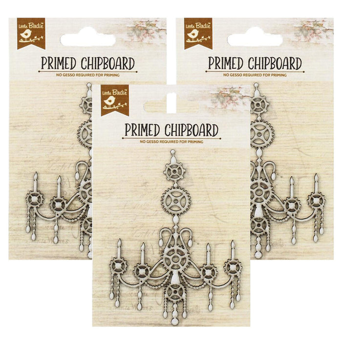 Pack of 3 - Primed Chipboard-Cog Chandelier