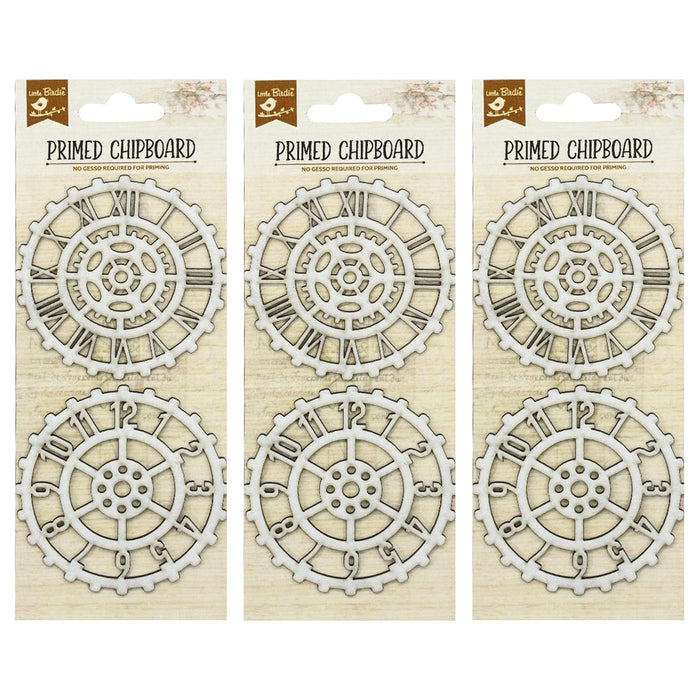 Pack of 3 - Primed Chipboard-Clock Face