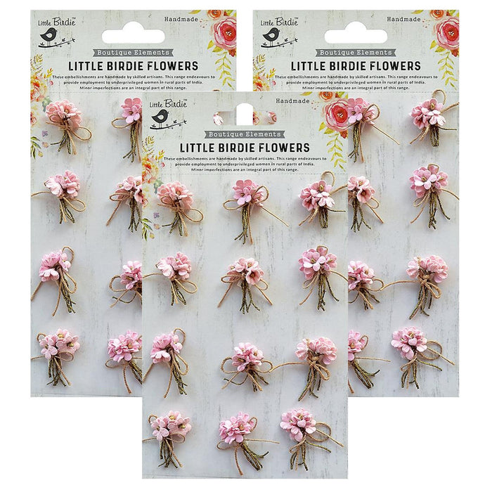 Pack of 3 - Paper Bouquet 12/Pkg-Pearl Pink