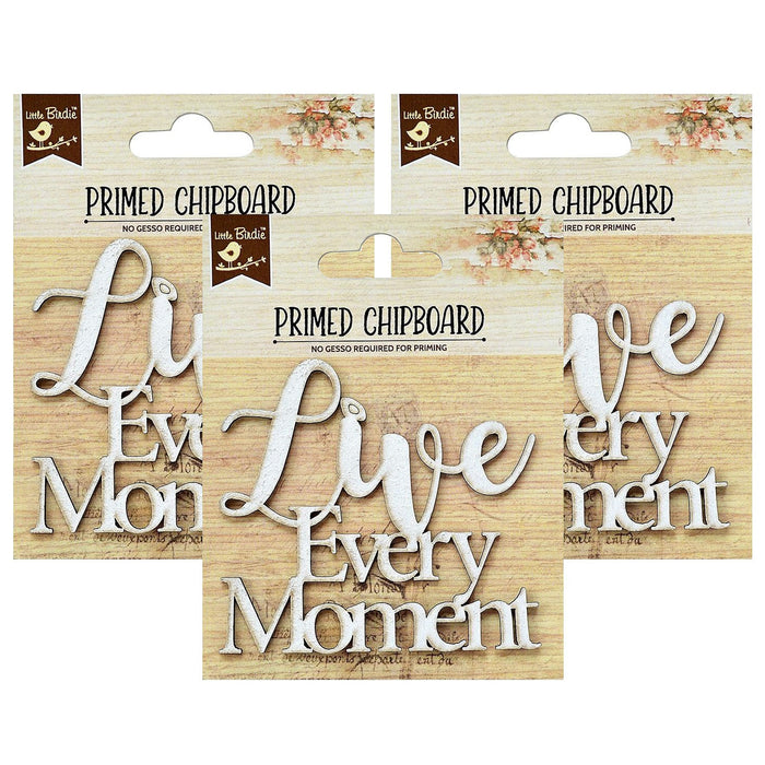 Pack of 3 - Laser Cut Primed Chipboard 1/Pkg-Every Moment