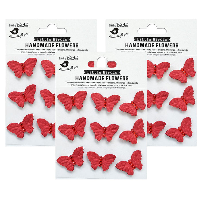 Pack of 3 - Jewel Butterfly 9/Pkg-Love and Roses