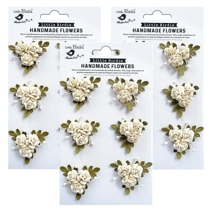 Pack of 3 - Francisca Paper Flowers 6/Pkg-Shabby Chic