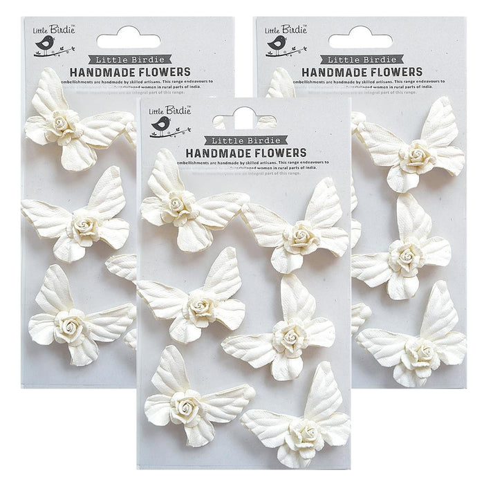 Pack of 3 - Flutura Paper Flower Butterfly 6/Pkg-Shabby Chic
