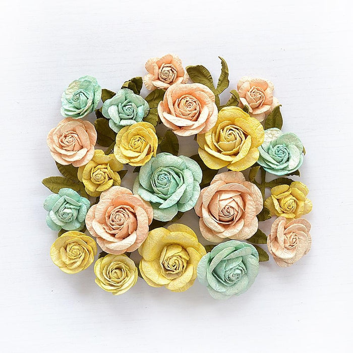 Pack of 3 - Fiona Paper Flowers 28/Pkg-Pastel Palette