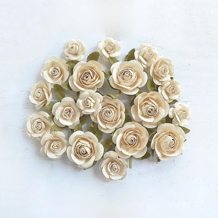 Pack of 3 - Fiona Paper Flowers 28/Pkg-Ivory