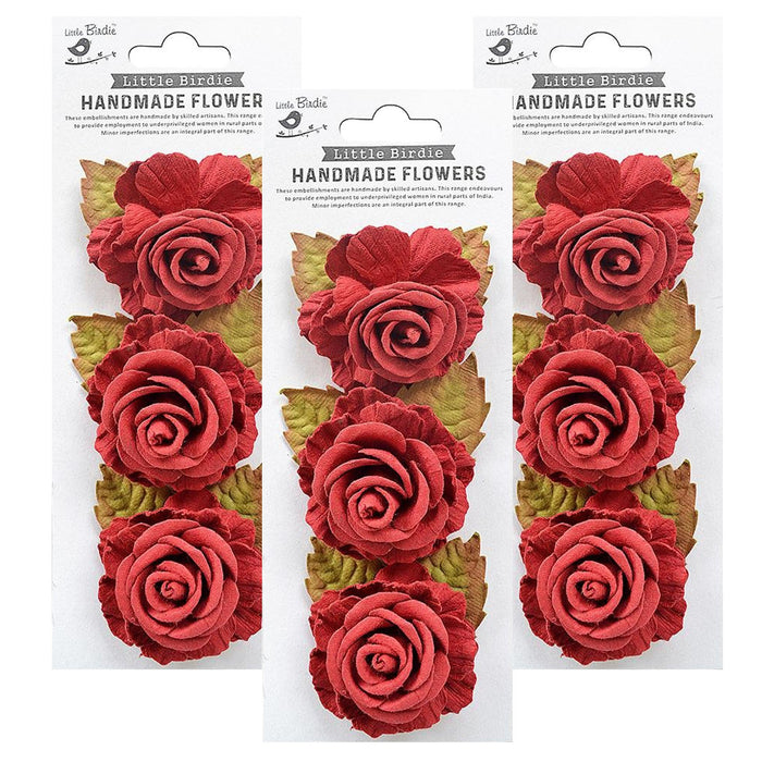 Pack of 3 - Eva Paper Flowers 3/Pkg-Love and Roses