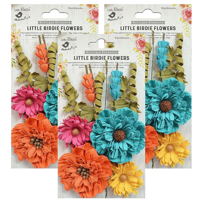 Pack of 3 - Elsie Paper Flowers 10/Pkg-Vivid Palette
