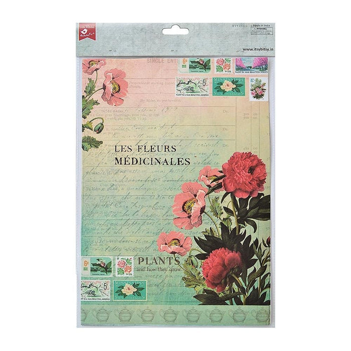 Pack of 3 - Decoupage Paper A4 4/Pkg-Caf Journal
