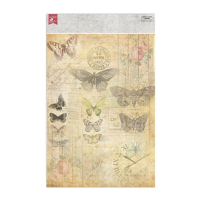 Pack of 3 - Decoupage Paper A4 4/Pkg-Butterfly Chronicle