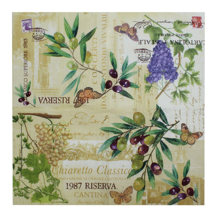 Pack of 3 - Decoupage Napkin 12"X12"-Olive Orchard